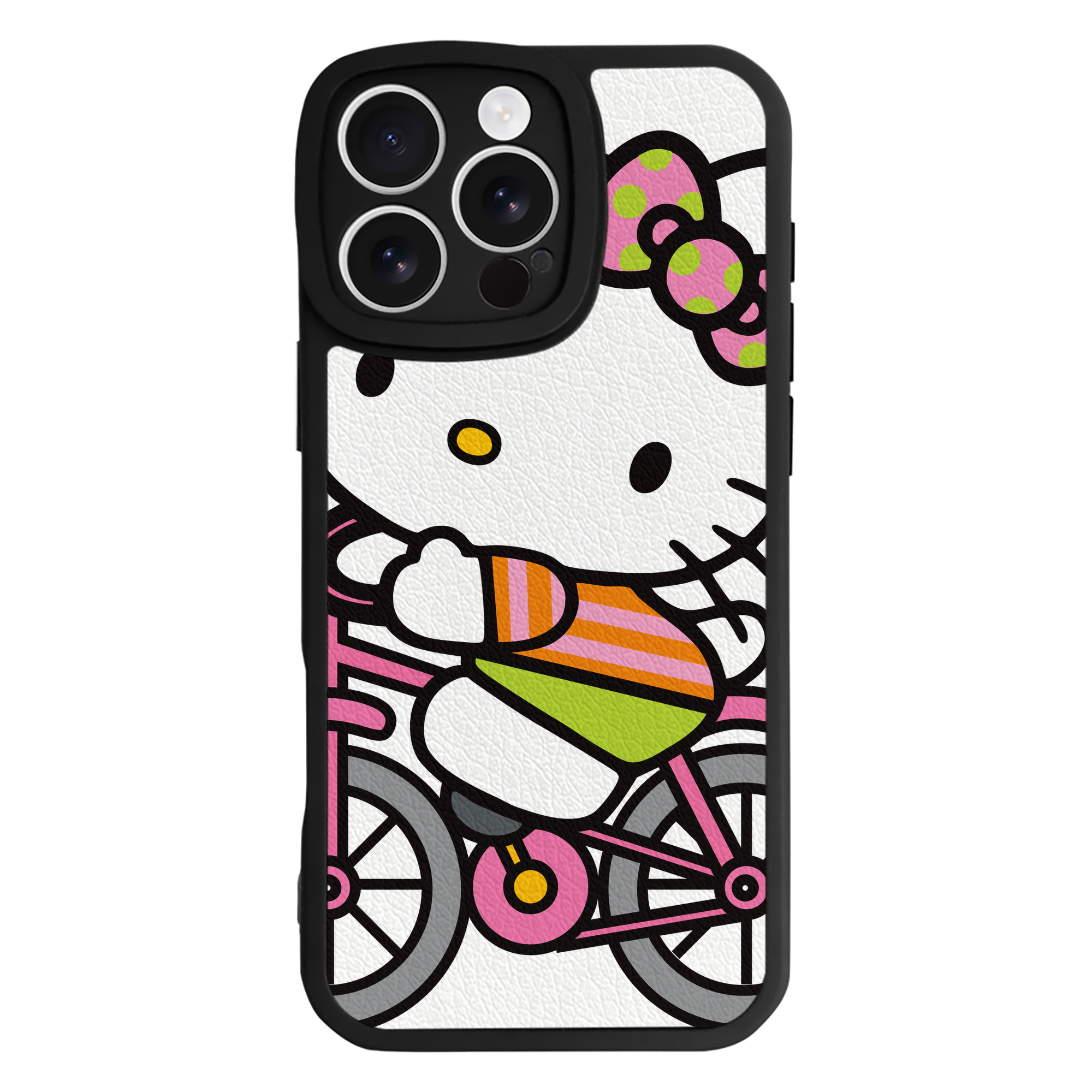 （画像用） Hello Kitty ハローキティ 【iPhone 16シリーズ対応】シリコンスマホケース（レザー調） 材質：シリコン